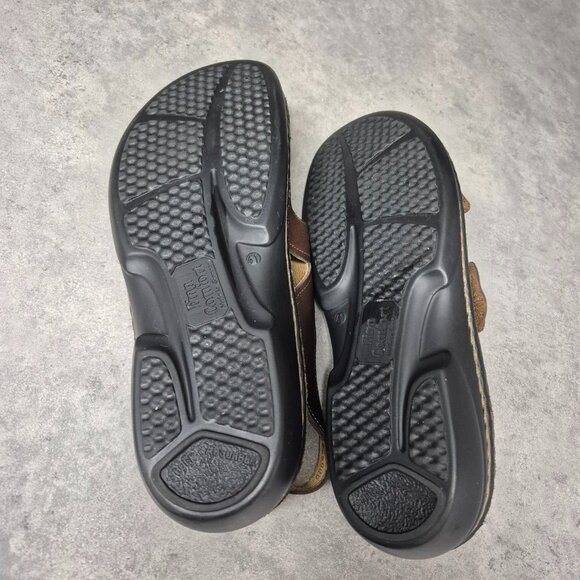 D41 Finn Comfort Germany Milos Soft Coffee Brown Leather Buckle Sandals - Picture 9 of 11